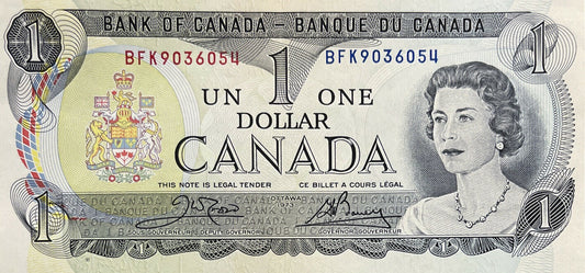 Canada One Dollar Bill Bank of Canada 1973 Note Uncirculated