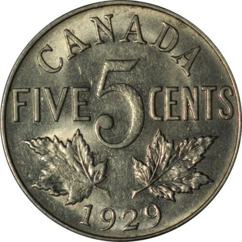 Canada 1929 Nickel Coin 5 Cents