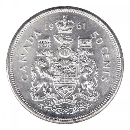 Canada 1961 80% Silver Coin 50 Cents Half Dollar