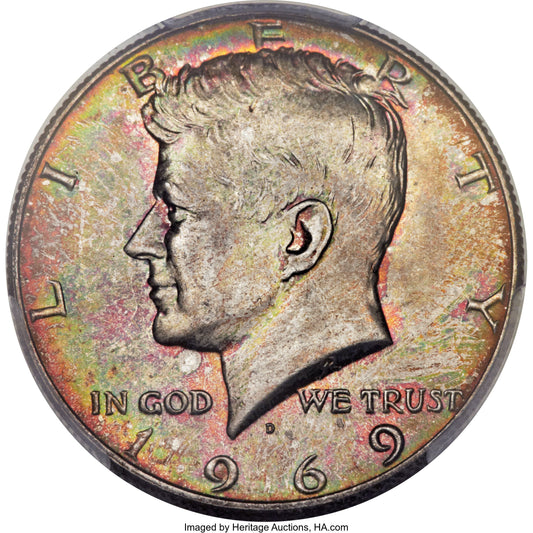 USA Kennedy 1969 Half Dollar 40% Silver 50 Cent Coin