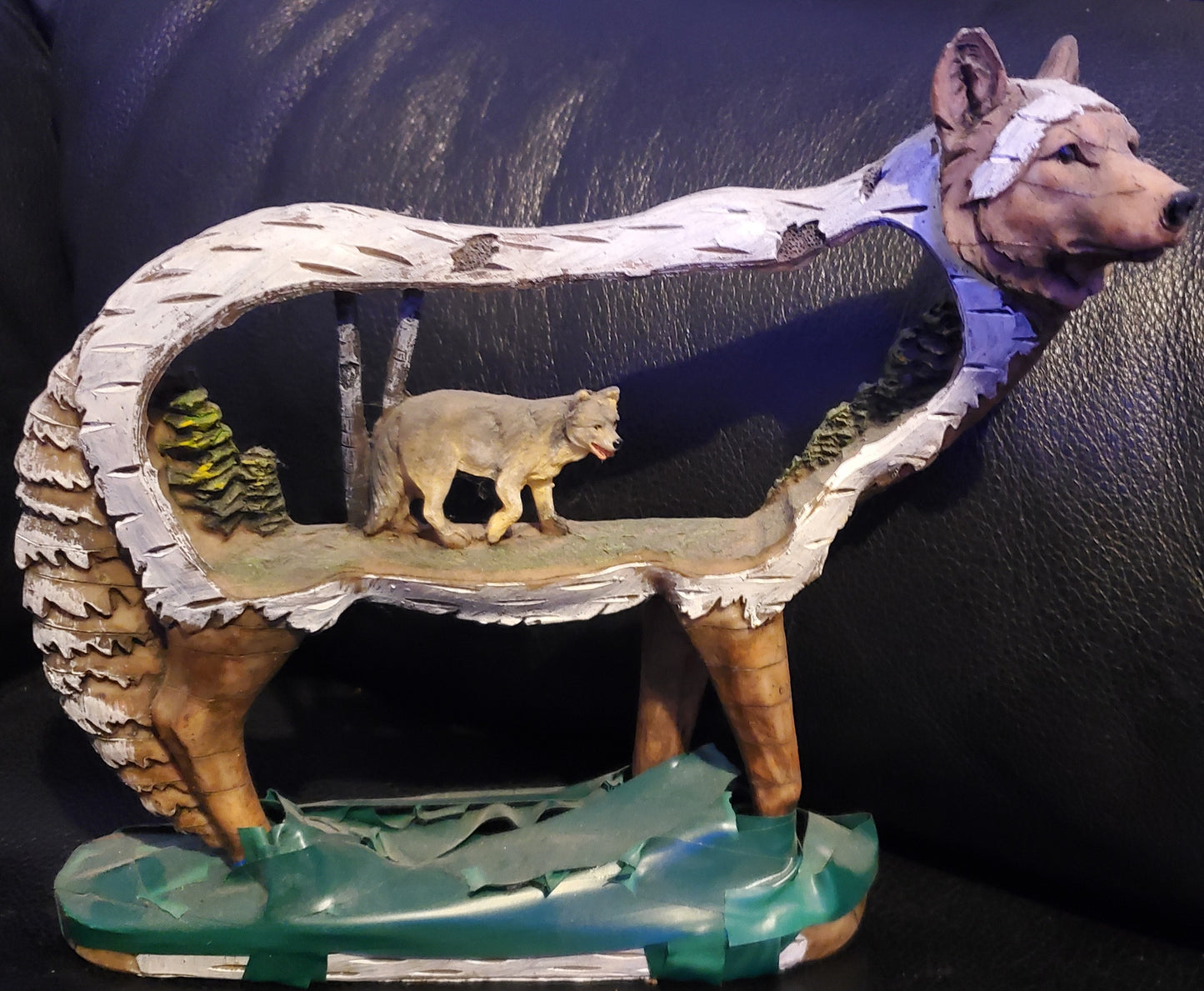 Wolf Pup inside Mother Wolf Figure Display