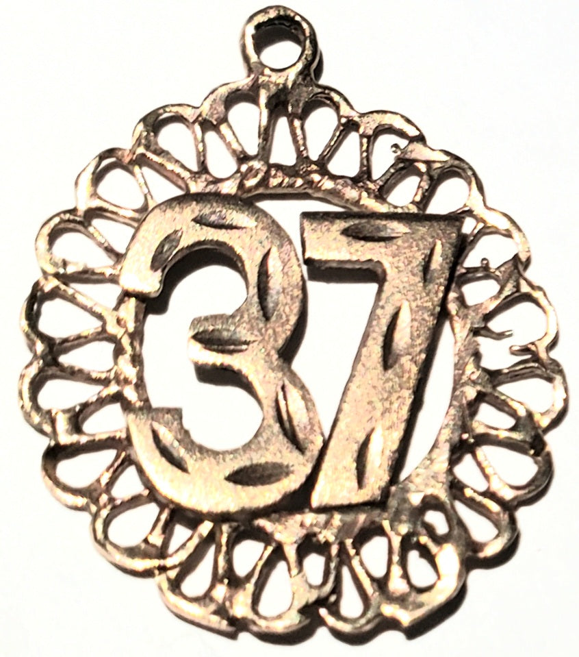 Gold 10K Birthday 37 Pendant