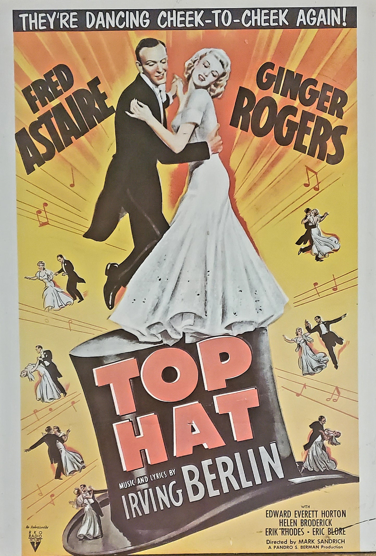 Top Hat Vintage Wood Movie Poster Print