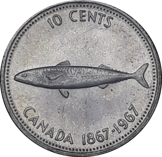 Canada 1967 Silver Coin 10 Cents Dime