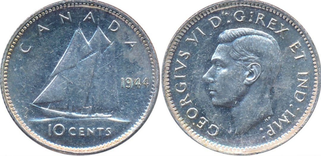 Canada 1944 Silver Coin 10 Cents Dime