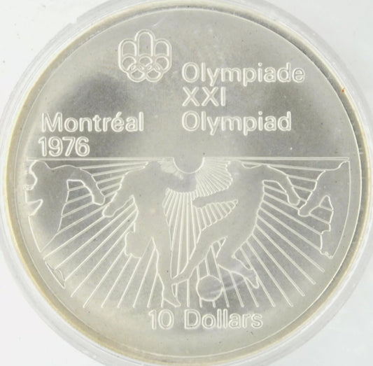 Canada 1976 92.5% Silver $10 Olympic Football Coin - Sealed