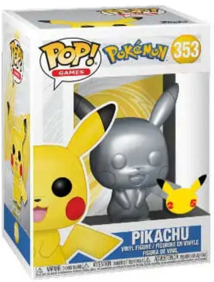 Funko Pop Vinyl Figure 353 - Pokémon Silver Metallic Pikachu