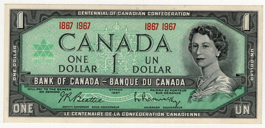 Canada One Dollar Bill Bank of Canada 1867 1967 Centennial Note Uncirculated