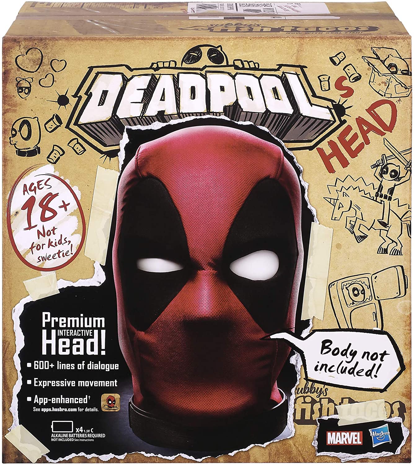 Deadpool’s Head Marvel Legends 1:1 Scale Life-Size Interactive Prop Replica