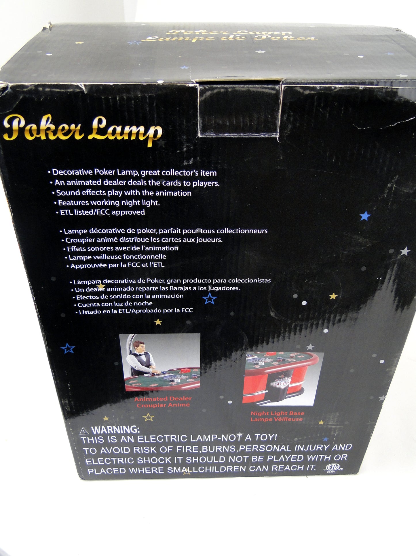 Poker Lamp Las Vegas Card Theme Animated with Sound and Lights